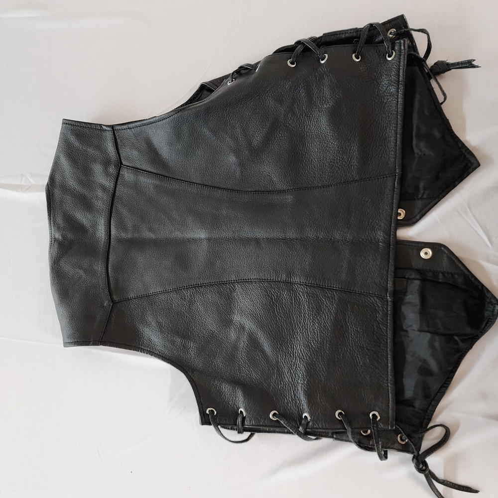 Black Leather Vest for Women Large - Picture 2 of 7